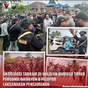 Antisipasi Tarkam Wilayah Dumoga Timur, TNI/POLRI Turunkan Personil Jaga Keamanan