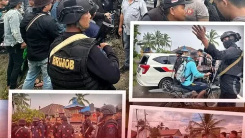 Antisipasi Tarkam Wilayah Dumoga Timur, TNI/POLRI Turunkan Personil Jaga Keamanan