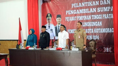 Meiddy Makalalag Hadiri Pelantikan 5 Pimpinan Kepala Perangkat Daerah Pemkot Kotamobagu