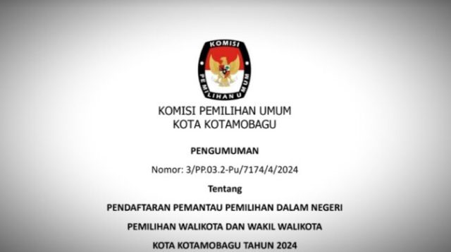 KPU Kotamobagu Buka Pendaftaran Pemantauan Pilkada 2024