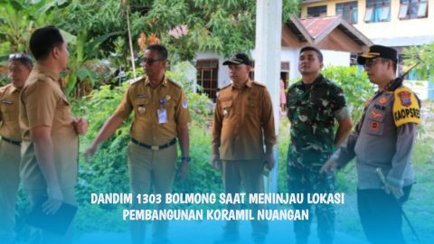 Ditemani Bupati dan Kapolres Boltim, Dandim 1303 Bolmong Tinjau Lokasi Pembangunan Koramil Nuangan