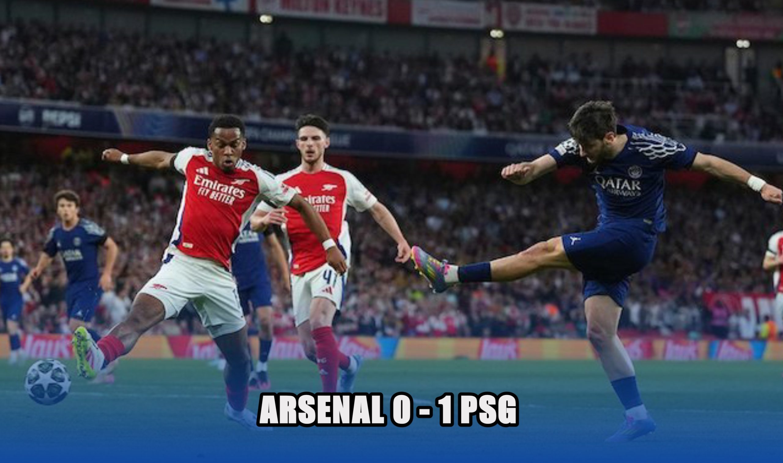 Khvicha Kvaratskhelia coba melepas tembakan di laga Arsenal vs PSG, Semifinal Liga Champions 2024/2025 (c) AP Photo/Kirsty Wigglesworth