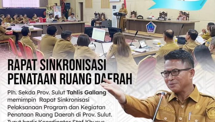 Sekprov Sulut Tahlis Gallang Pimpin Rapat Sinkronisasi Penataan Ruang Daerah