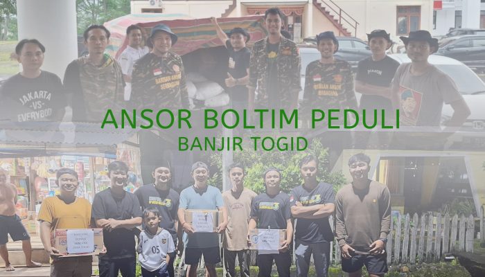 Peduli Korban Banjir Togid, GP Ansor Boltim Bantu Penyaluran Bantuan dan Lakukan Penggalangan Dana