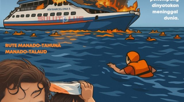 INFOGRAFIS: KM Barcelona 5 Terbakar di Perairan Pulau Tarise