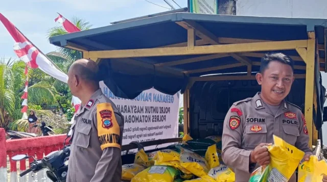 GPM Polsek Lolayan Diserbu Warga, Beras Hanya Rp57 Ribu Per 5 Kilogram