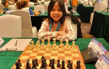 Veronica Makalew saat mengikut kejuaraan Catur beberapa waktu lalu. Foto: IST)
