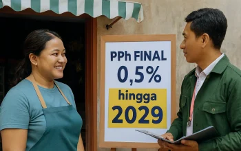 Pemerintah Perpanjang Insentif Pajak UMKM hingga 2029, Beri Kepastian bagi 542 Ribu Wajib Pajak 7 Seorang pelaku UMKM berdiskusi dengan petugas pajak di depan toko kecilnya di Sulawesi Utara, menyambut perpanjangan tarif PPh Final 0,5% hingga 2029. Kebijakan ini memberi kepastian fiskal bagi lebih dari 500 ribu wajib pajak orang pribadi di seluruh Indonesia.