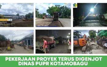 Tampak Pekerjaan Beberapa Proyek Pemeliharaan Jalan dan Jembatan yang dianggarkan Dinas PU Kotamobagu melalui Bidang Bina Marga