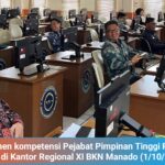Suasana asesmen kompetensi Pejabat Pimpinan Tinggi Pratama (JPTP) Pemprov Sulut di Kantor Regional XI BKN Manado (1/10/2025). Di sinilah 22 pimpinan daerah diuji untuk memperoleh sertifikasi kompetensi yang menentukan masa depan karir mereka dalam 5 tahun ke depan, menegaskan komitmen pada SDM aparatur unggul.
