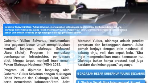 Dorong Kebangkitan Olahraga Sulut, Yulius Selvanus Fokus 5 Gagasan Besar