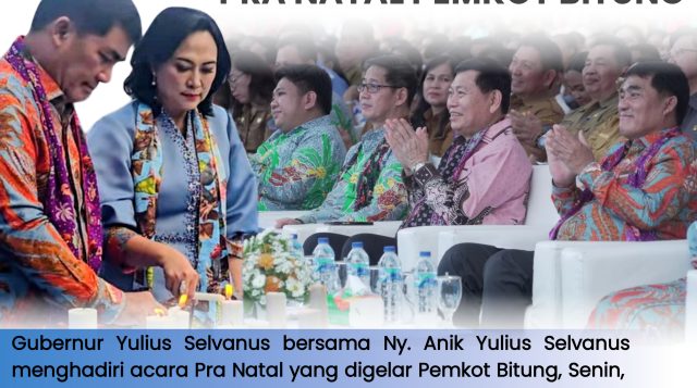 Gubernur Yulius Selvanus Hadiri Pra Natal Pemkot Bitung, Tekankan Harmoni dan Kebersamaan