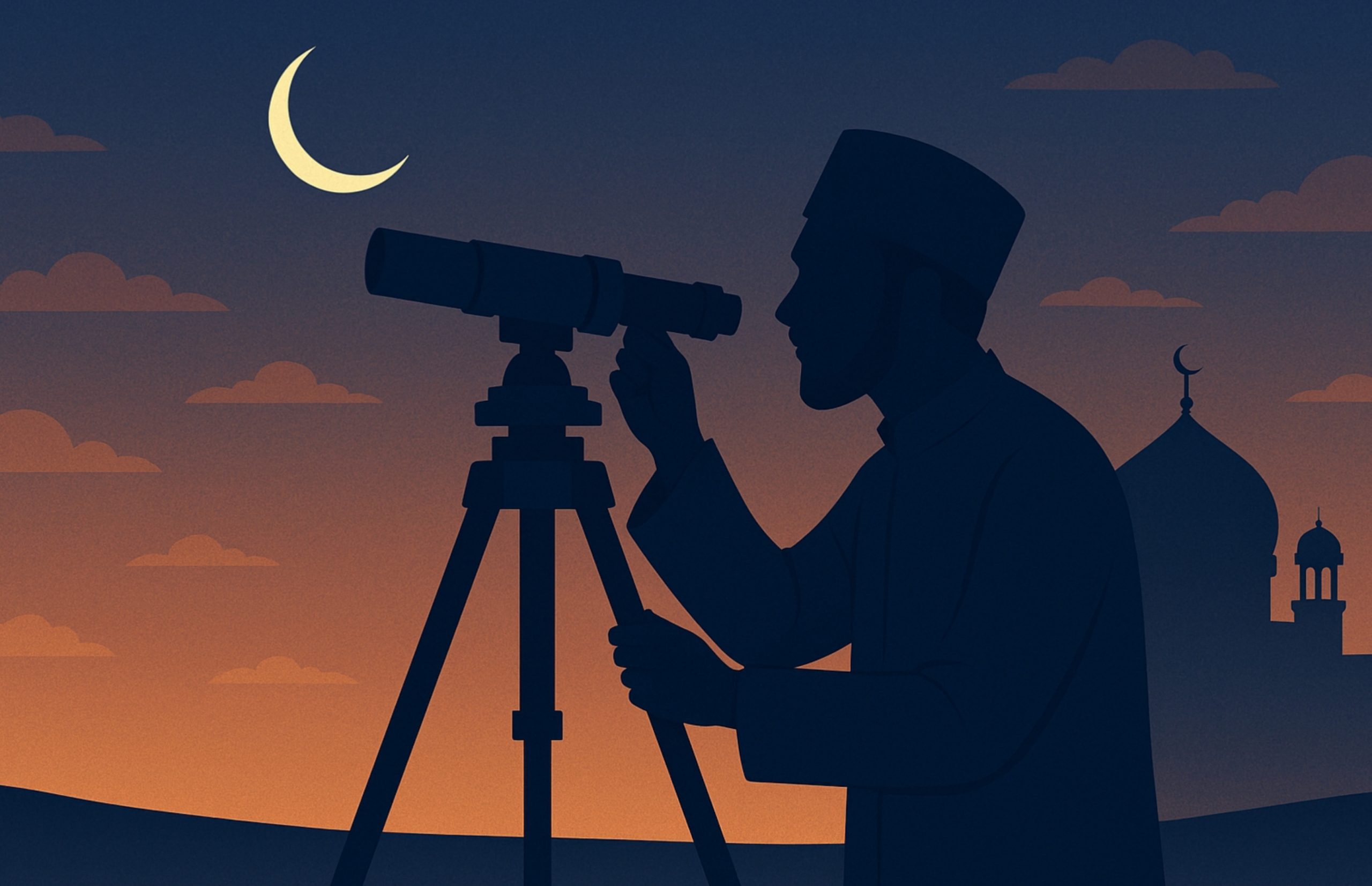 Seorang pengamat hilal mengarahkan teleskop ke langit senja saat sidang isbat penetapan awal Ramadhan 1447 H digelar oleh Kementerian Agama RI, Selasa (17/2/2026). Pemantauan dilakukan di lebih dari 90 titik rukyat di seluruh Indonesia. (Ilustrasi: dokumen)