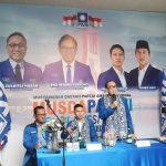 Ketua DPW PAN Sulut Ashabul Kahfi bersama jajaran memimpin Musda VI PAN Sulut di Minahasa, Minggu (15/2/2026), yang menetapkan pengurus DPD kabupaten/kota se-Sulut.