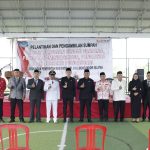 Bupati Iskandar Kamaru bersama jajaran Pemkab Bolsel usai melantik dan mengambil sumpah Pejabat Administrator serta Pengawas Tahun 2026 di Lapangan Futsal Panango, Kecamatan Bolaang Uki, Jumat (20/2/2026).