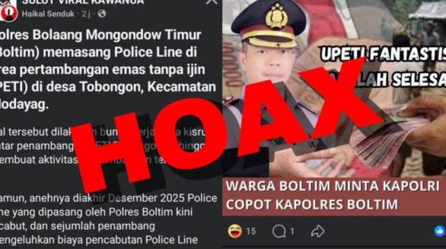 Kapolres Boltim Tegaskan Isu Imbalan Pembukaan Police Line Tambang Rakyat Adalah Hoaks