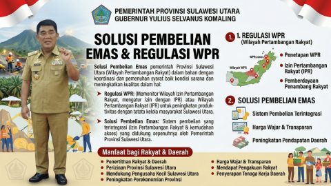 Gubernur Sulawesi Utara Yulius Selvanus Komaling menegaskan komitmen pemerintah dalam menyiapkan solusi pembelian emas dan regulasi Wilayah Pertambangan Rakyat (WPR) untuk mendukung penambang rakyat.