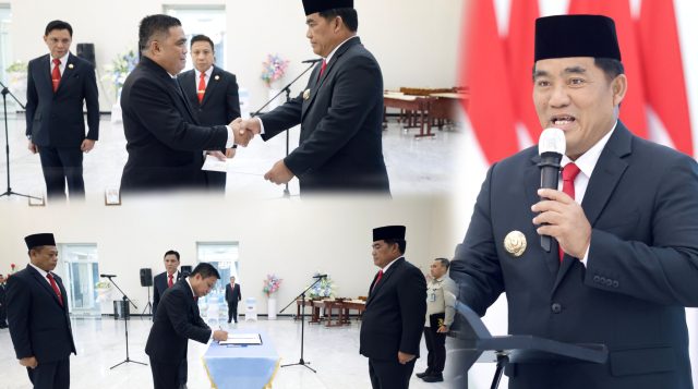 Gubernur Yulius Selvanus Lantik Dua Pejabat Pratama,  Dorong Kinerja dan Transparansi