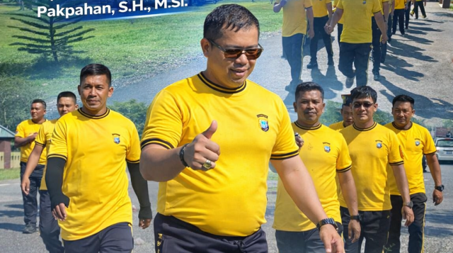 AKBP Golfried Pimpin Jalan Sehat dan Aksi Kurvei Polres Boltim