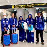 Tiga imam masjid dari Kotabunan dan Bulawan saat bersiap berangkat umroh ke Tanah Suci, Jumat (27/2/2026). Keberangkatan ini difasilitasi Anggota DPRD Boltim Rahman Salehe sebagai bentuk apresiasi atas pengabdian mereka dalam membina umat.