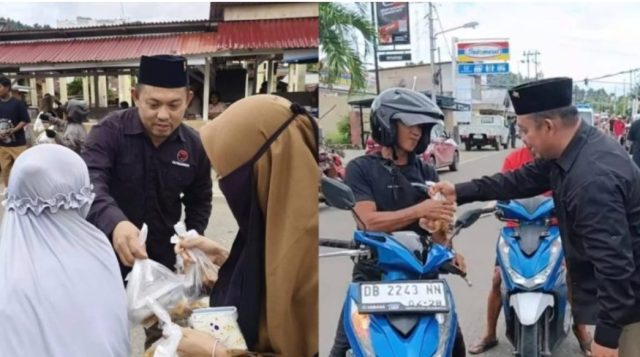 Aksi Nyata Rahman Salehe Bagi 1.500 Takjil di Kotabunan