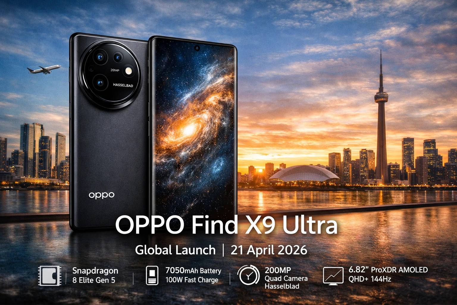 OPPO Find X9 Ultra resmi meluncur global 21 April 2026. Flagship terbaru ini hadir dengan kamera Hasselblad 200MP, baterai 7.050 mAh, layar AMOLED 144Hz, dan chipset Snapdragon 8 Elite Gen 5. Simak spesifikasi lengkap dan rekomendasi pembelian