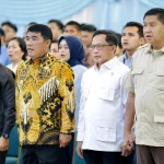 Gubernur Sulawesi Utara Yulius Selvanus bersama Menteri Dalam Negeri Tito Karnavian dan Menteri Perumahan serta Kawasan Permukiman Maruarar Sirait menghadiri Musrenbang RKPD 2027 di Aula Mapalus Kantor Gubernur, Manado, Kamis (9/4/2026). Foto: Diskominfo Sulut.