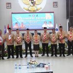 Wakil Bupati Bolsel Deddy Abdul Hamid bersama jajaran pengurus Gerakan Pramuka Sulut menghadiri pembukaan Musda XI di Ruang Mapalus, Kantor Gubernur Sulut, Jumat (10/04/2026).