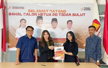 Dhea Lumenta, SE saat mendaftarkan diri sebagai calon Ketua PD TIDAR Sulut di Musda III, Manado, Kamis (23/4/2026).