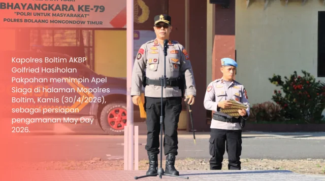 Kapolres Boltim Pimpin Apel Siaga, Amankan May Day 2026