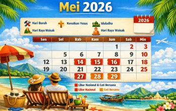 Jadwal Libur Nasional dan Cuti Bersama Mei 2026: Ada Tiga Long Weekend