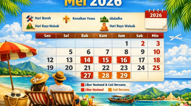 Jadwal Libur Nasional dan Cuti Bersama Mei 2026: Ada Tiga Long Weekend