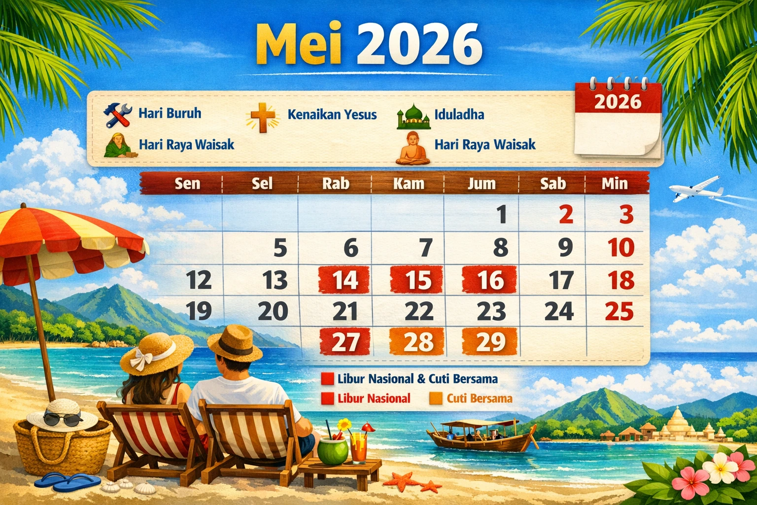 Libur dan Cuti Bersama Mei 2026
