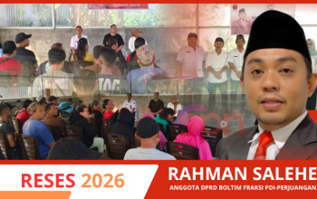 Anggota DPRD Boltim Rahman Salehe saat melaksanakan reses masa sidang kelima tahun 2026 di Desa Bulawan Satu, Kecamatan Kotabunan, Rabu (142026).