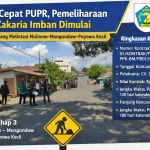 Petugas Dinas PUPR Kotamobagu bersama penyedia jasa melakukan pengukuran awal di Jalan Zakaria Imban, menandai dimulainya pemeliharaan berkala tahap 3.