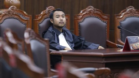 Kuasa Hukum Pemohon saat Sidang Pengucapan Putusan Perkara Nomor 84/PUU-XXIV/2026 Pengujian Materiil Undang-Undang Nomor 20 Tahun 2023 tentang Aparatur Sipil Negara, Rabu (29/4/2026). Humas/Bay