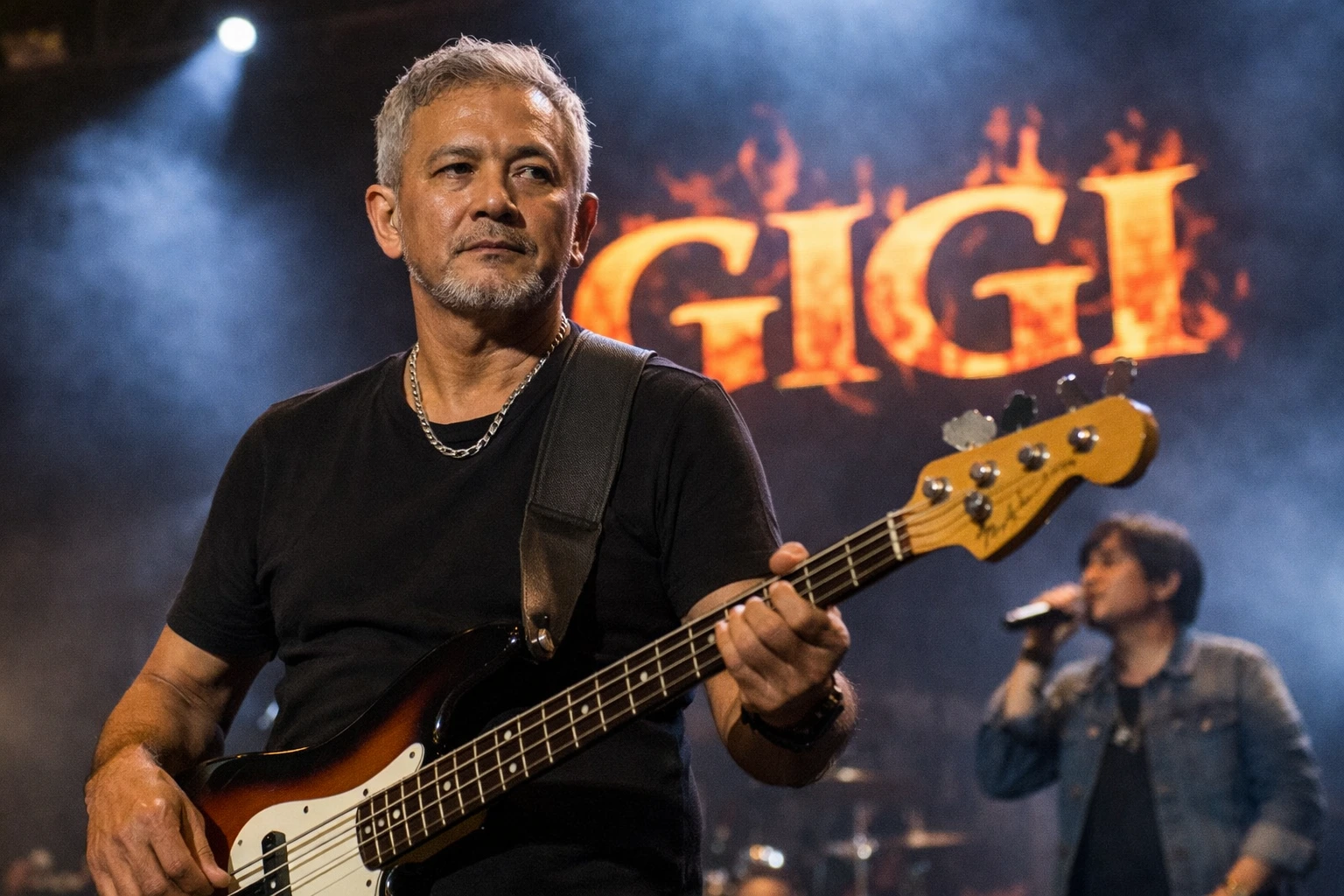 Thomas Ramdhan, bassist band Gigi, tampil di atas panggung dalam konser di Jakarta, 2025. Dalam unggahan terbarunya di Instagram, ia mengisyaratkan akan mengakhiri kebersamaan dengan Gigi pada 25 April 2026. Foto: Ist