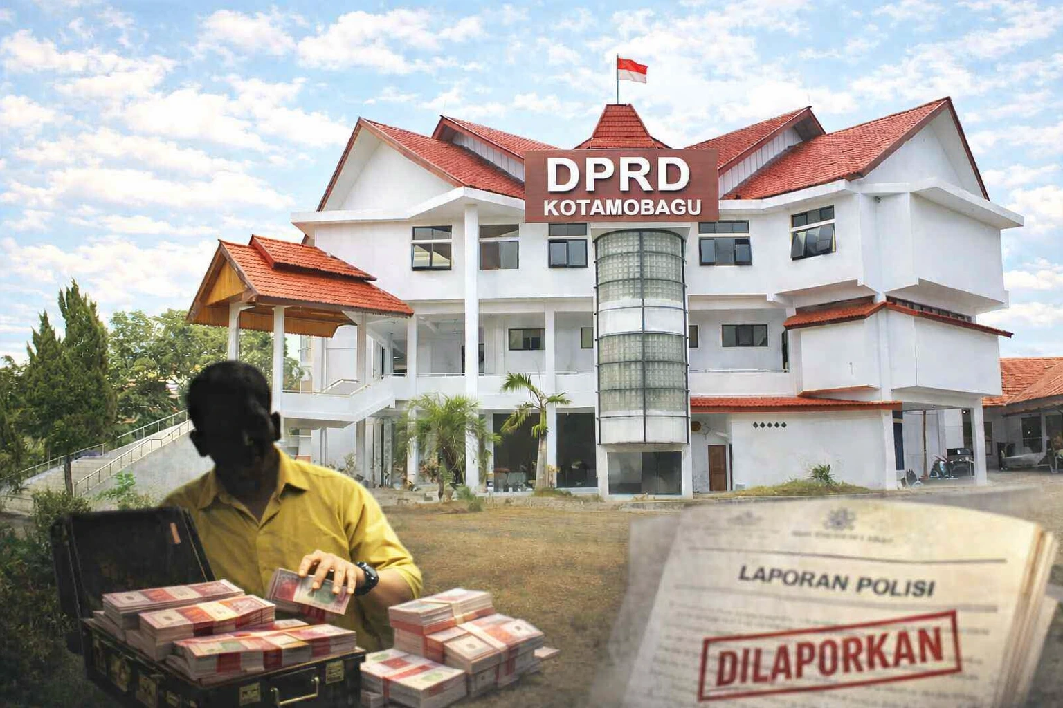 Gedung DPRD Kotamobagu yang menjadi sorotan publik usai mantan pimpinan dewan, HMAK alias Her, dilaporkan ke polisi atas dugaan penipuan proyek fiktif senilai Rp1,7 miliar.