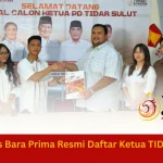 Standius Bara Prima Lumbaa resmi mendaftarkan diri sebagai calon Ketua PD Tidar Sulut dalam Musda III, didampingi pengurus cabang Minahasa Tenggara dan Sitaro, menegaskan semangat regenerasi kepemimpinan muda.