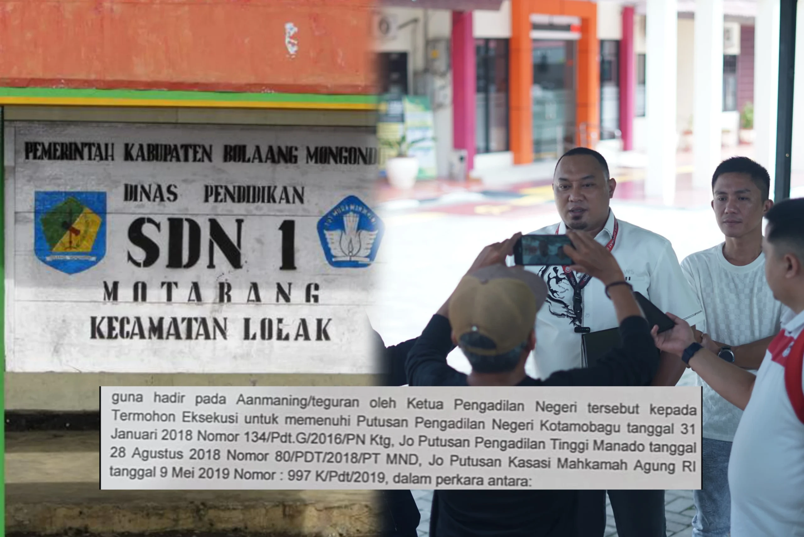 Dokumen Putusan MA Nomor 997 K/Pdt/2019 menjadi dasar kuat bagi ahli waris untuk melakukan eksekusi lahan SDN 1 . (Sumber: Sulutplus