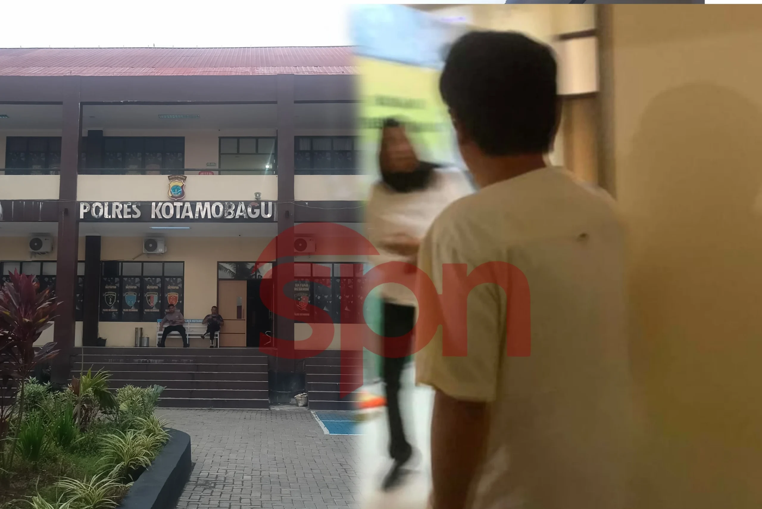Oknum Anggota DPRD Kotamobagu berinisial HMAK (tengah) saat mendatangi Unit III Tipidter Polres Kotamobagu untuk menjalani pemeriksaan, Senin (11/5/2026).