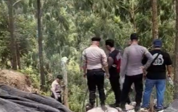 Aparat melakukan peninjauan di lokasi aktivitas PETI Bakan, menegaskan pentingnya penertiban demi keselamatan penambang dan lingkungan sekitar.