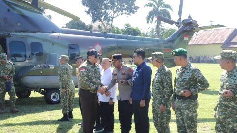 Kapolres Kotamobagu Pimpin Pengamanan VVIP Kunjungan Menhan Sjafrie Sjamsoeddin