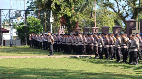 Polres Kotamobagu Gelar Apel Pengamanan Dakwah Ustaz Abdul Somad