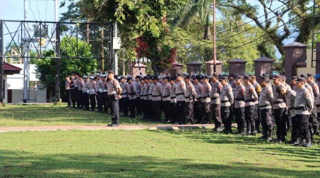 Polres Kotamobagu Gelar Apel Pengamanan Dakwah Ustaz Abdul Somad