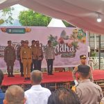 Jajaran personel Polres Kotamobagu mengikuti apel gelar pasukan di Alun-alun Boki Hontinimbang, Selasa (26/5/2026), sebagai bentuk kesiapan pengamanan malam takbiran dan Shalat Idul Adha 1447 H.