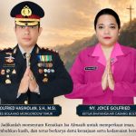 Kapolres Boltim AKBP Golfried Hasiholan Pakpahan bersama Ketua Bhayangkari Ny. Joice Golfried menyerukan pesan persaudaraan dan kerukunan umat beragama dalam peringatan Hari Kenaikan Yesus Kristus, Kamis (14/5/2026).