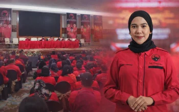 Wakil Ketua DPD PDI Perjuangan Sulawesi Utara yang juga Anggota DPRD Sulut, Feramitha Tiffani Mokodompit, S.M., MBA (Nanu), saat memimpin jalannya Sidang Musancab PDI Perjuangan se-Bolaang Mongondow Raya (BMR) di Ballroom Hotel Sutan Raja, Senin (1805). (Foto Istimewa)