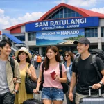 Wisatawan mancanegara saat tiba di Sulawesi Utara. Tren kunjungan menunjukkan grafik positif pada Maret 2026. Sumber: Sulutplus/dokumen