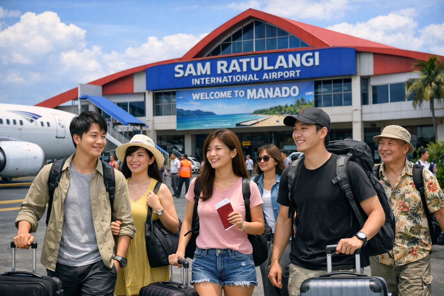 Wisatawan mancanegara saat tiba di Sulawesi Utara. Tren kunjungan menunjukkan grafik positif pada Maret 2026. Sumber: Sulutplus/dokumen